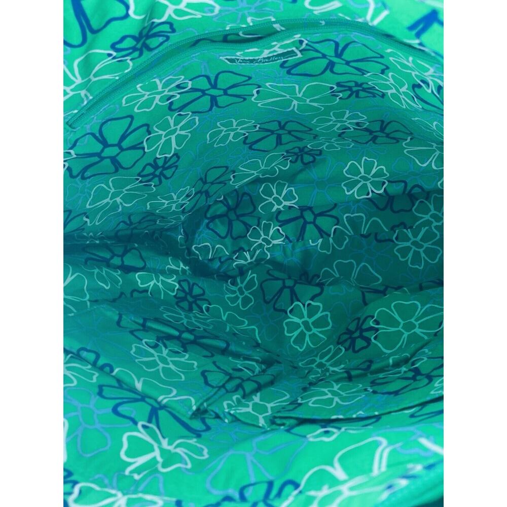 Vera Bradley Shoulder Bag Satchel Large Multi Compartment Green Solid Wedding Ri - Picture 9 of 14